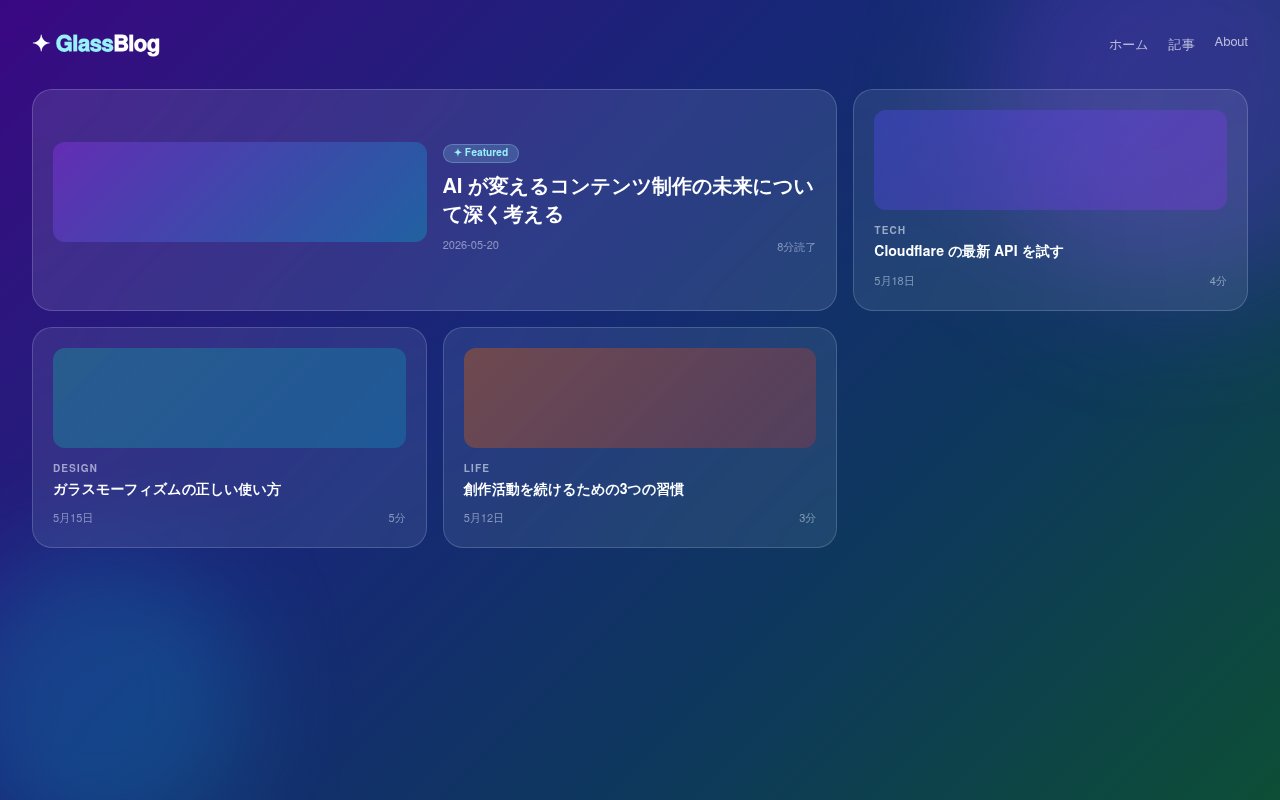 Glassmorphism プレビュー